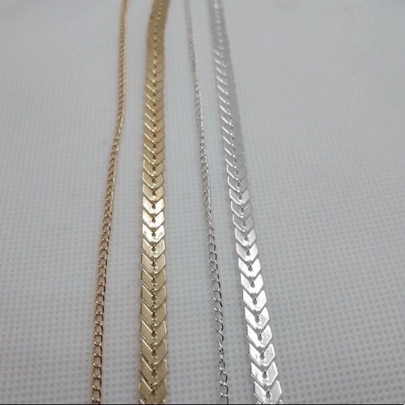 3/$30 Silver or Gold Color Double Choker Necklace - Picture 3 of 4